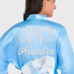 Quinceanera Light Blue with Silver robe with slippers