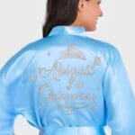 Light blue with Silver robe for quinceanera