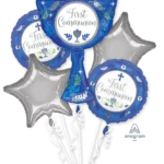 Communion Day Boy Foil Balloon Bouquet (5 Balloons)