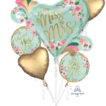 Mint to Be Wedding Foil Balloon Bouquet (5 Balloons)