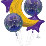 Eid Mubarak Foil Balloon Bouquet (5 Balloons)