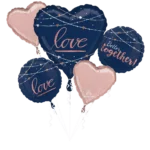 Navy Wedding Foil Balloon Bouquet (5 Balloons)