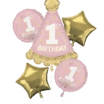 Little Miss One-derful 1st Birthday Foil Balloon Bouquet (5 Balloons)