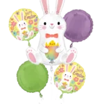 Easter Bunny Love Foil Balloon Bouquet (5 Balloons)