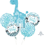 Sweet Safari Boy Foil Balloon Bouquet (5 Balloons)