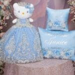 Bahama Blue Quinceanera pillows set and kitty