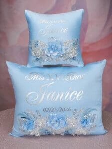 Light blue Cinderella theme quinceanera pillows set - Image 14