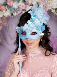 Light Blue Quinceanera masquerade mask