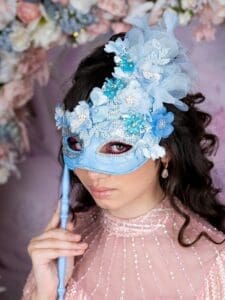 Light Blue Quinceanera masquerade mask - Image 14